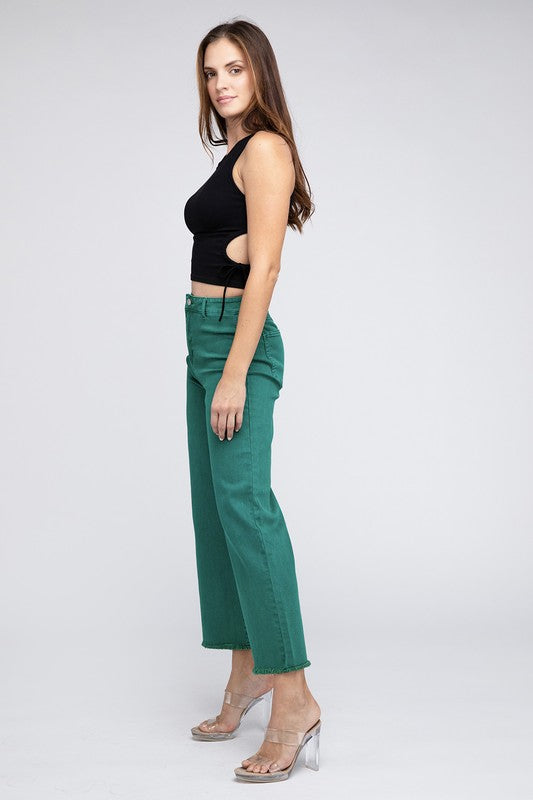 Blue Straight Wide Pants For Casual Look
