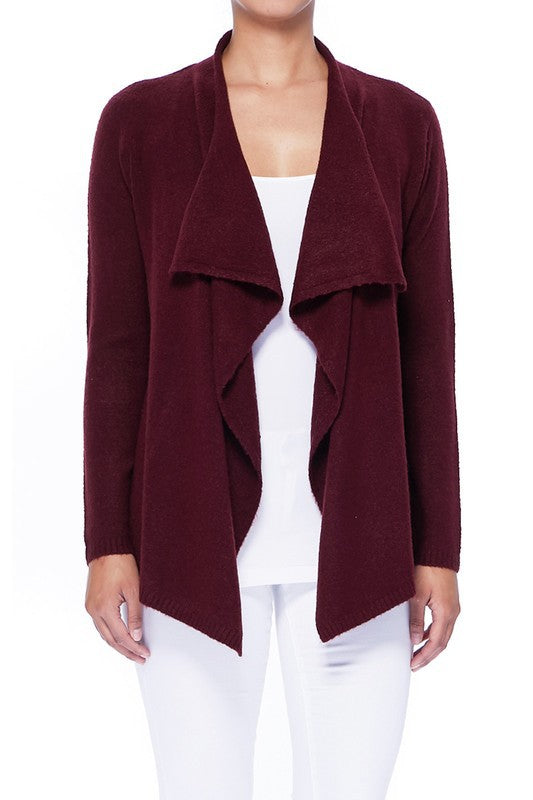 Mehroon Color Cape Sweater Cardigan 