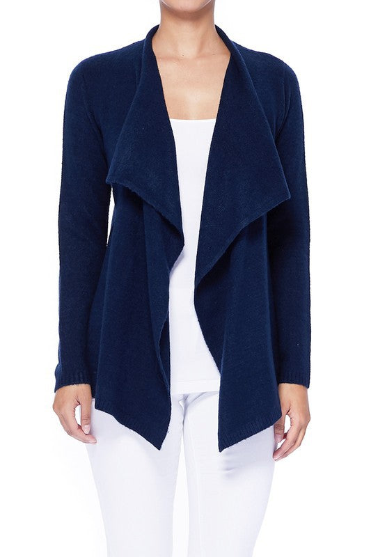 Blue Color Cape Sweater Cardigan 