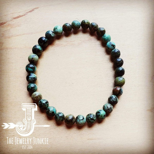 Black African Turquoise Bead Bracelet product image.