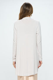 Brushed Knit Draped Cardigan with Cashmere Feel - Oyster product image 4