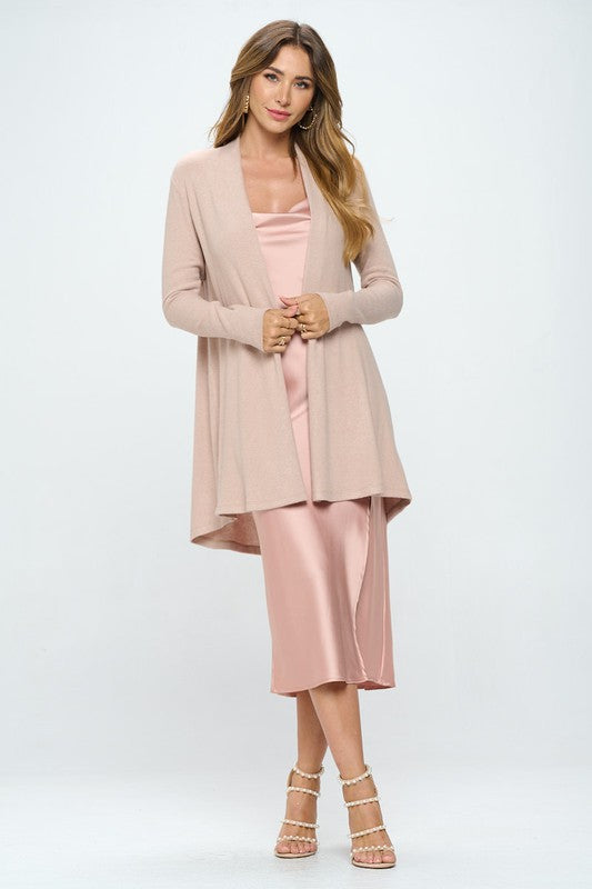 Brushed Knit Draped Cardigan with Cashmere Feel - TA product image 5