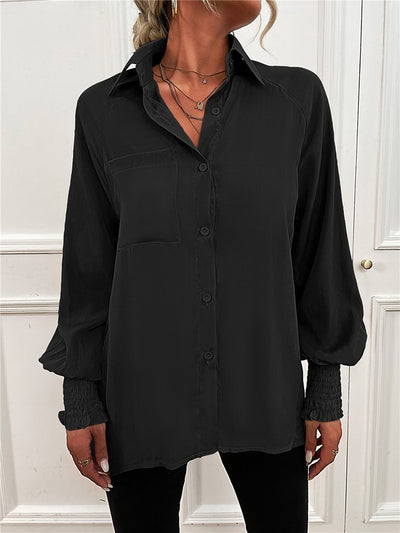 Black Women's Button Down Bluse