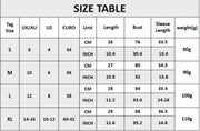 Size chart For Women's Long Sleeve Button Down Bluse