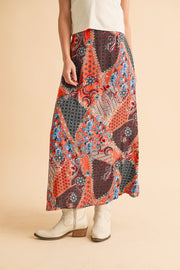 Free-Spirited Maxi Skirt with Colorful Patchwork print for Effortless Bohemian Style  product image 10