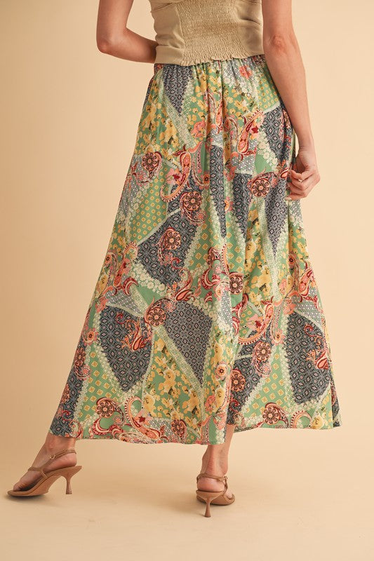 Free-Spirited Maxi Skirt with Colorful Patchwork print for Effortless Bohemian Style  product image 24