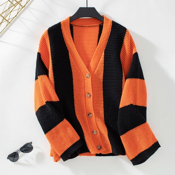 Color block striped knit cardigan product image 5