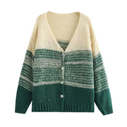 Korean Style Color Blocked Knitted Cardigan product image 8