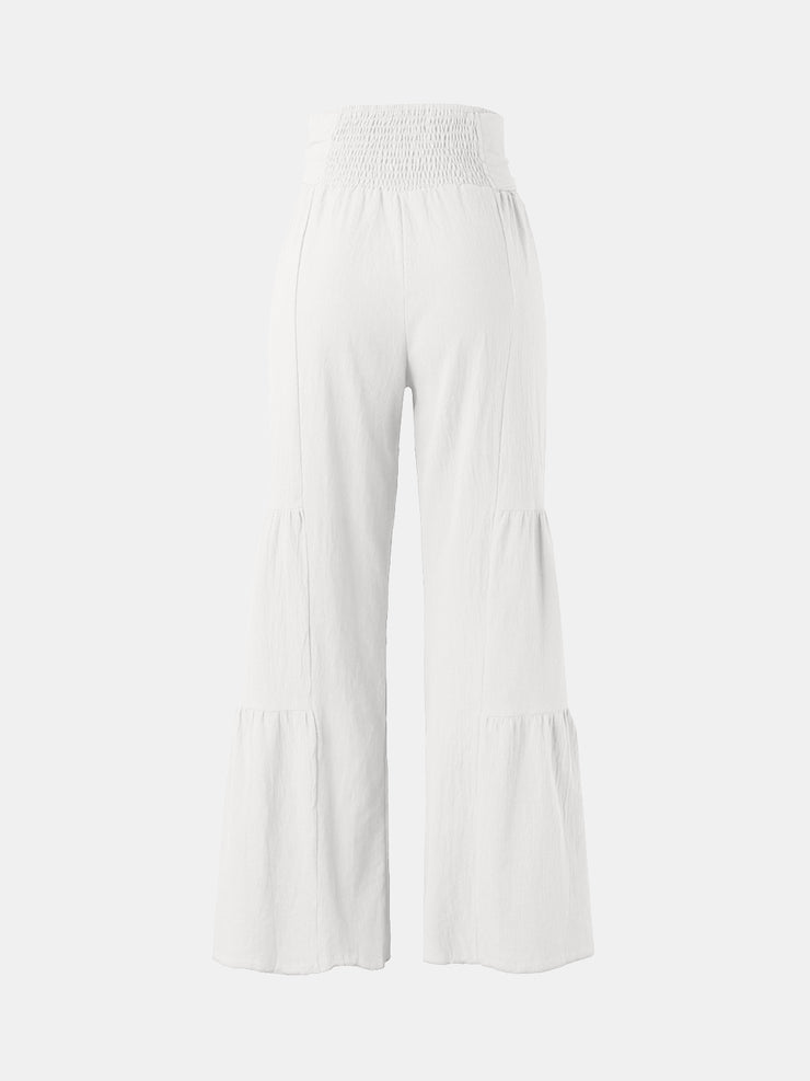 Tied Ruched Wide Leg Pants - Etopikk-fashion boho chic