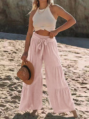 Tied Ruched Wide Leg Pants - Etopikk-fashion boho chic