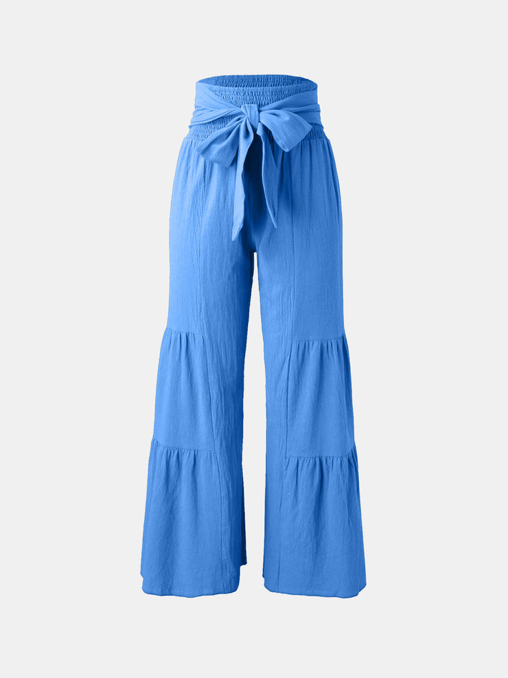 Tied Ruched Wide Leg Pants - Etopikk-fashion boho chic