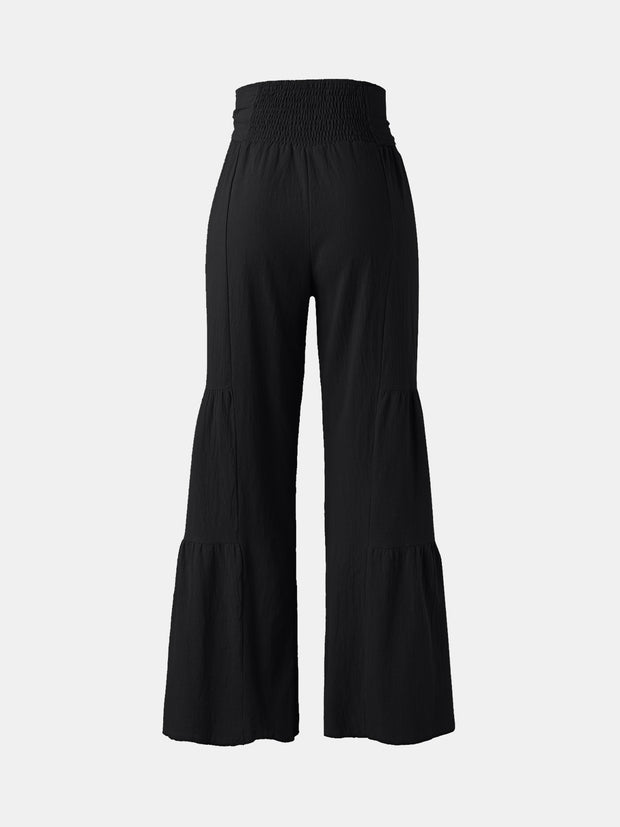 Tied Ruched Wide Leg Pants - Etopikk-fashion boho chic