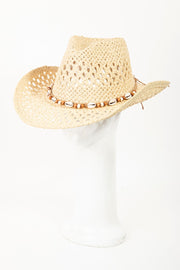 Fame Cowrie Shell Beaded String Straw Hat - Etopikk-fashion boho chic