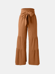 Tied Ruched Wide Leg Pants - Etopikk-fashion boho chic