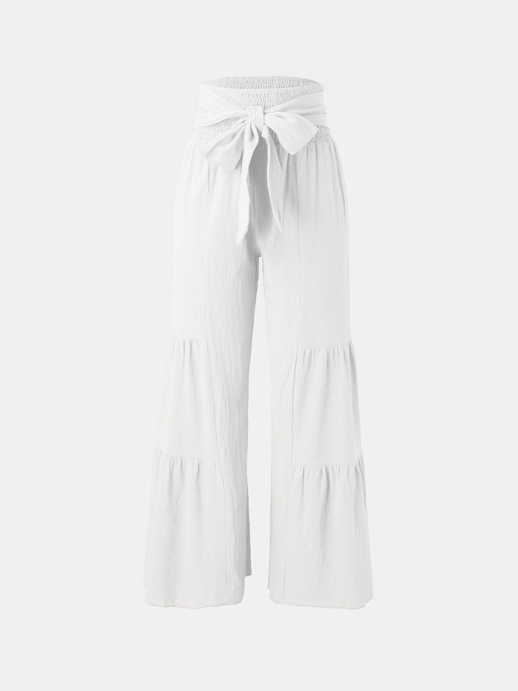 Tied Ruched Wide Leg Pants - Etopikk-fashion boho chic