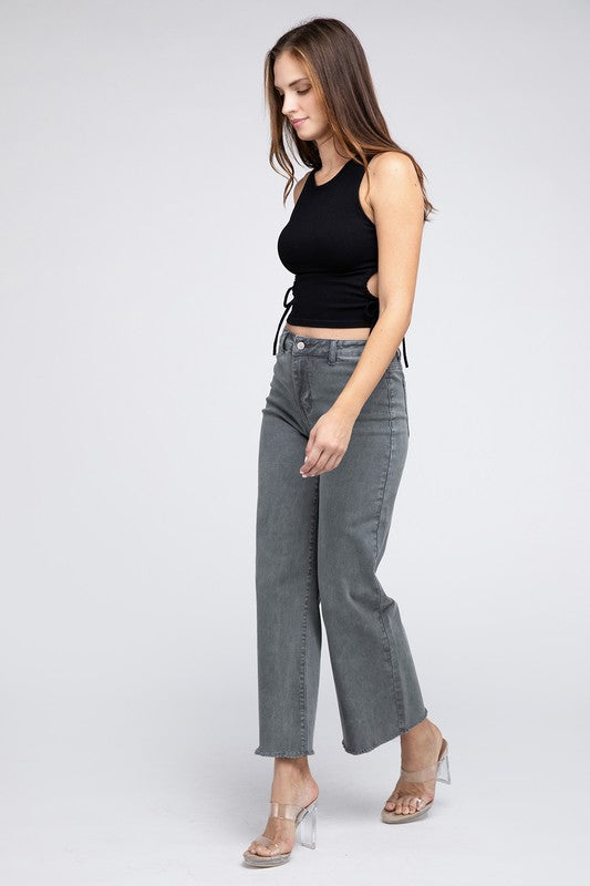 Blue Wide Pant For Classic Look.