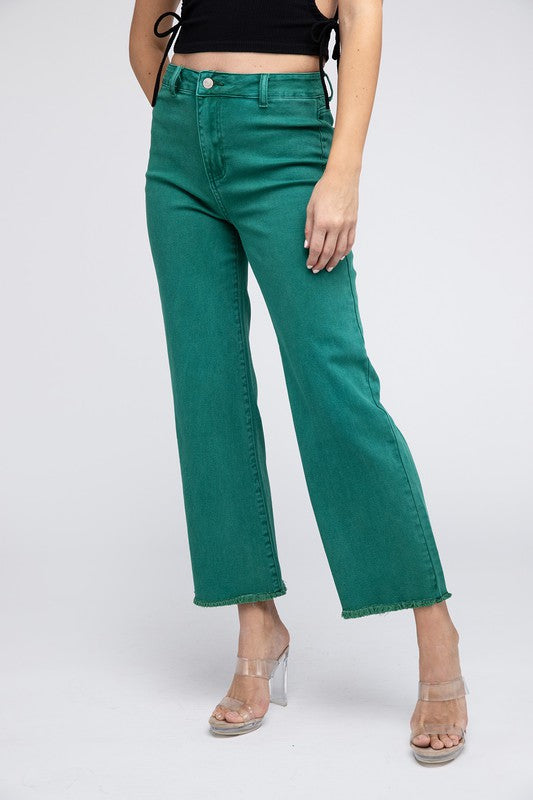 Blue Straight Wide Pants For Casual Look