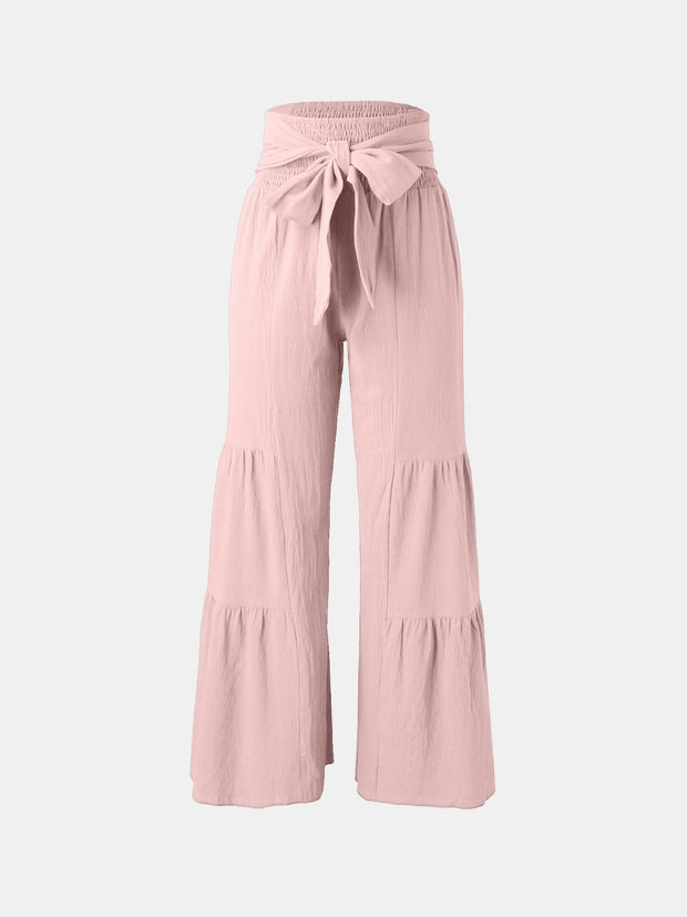 Tied Ruched Wide Leg Pants - Etopikk-fashion boho chic