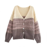 Korean Style Color Blocked Knitted Cardigan product image 9