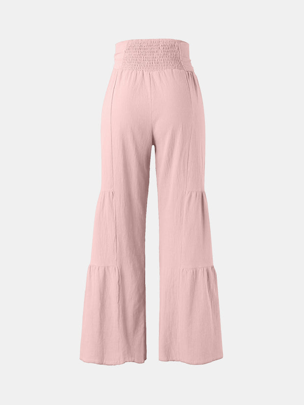 Tied Ruched Wide Leg Pants - Etopikk-fashion boho chic