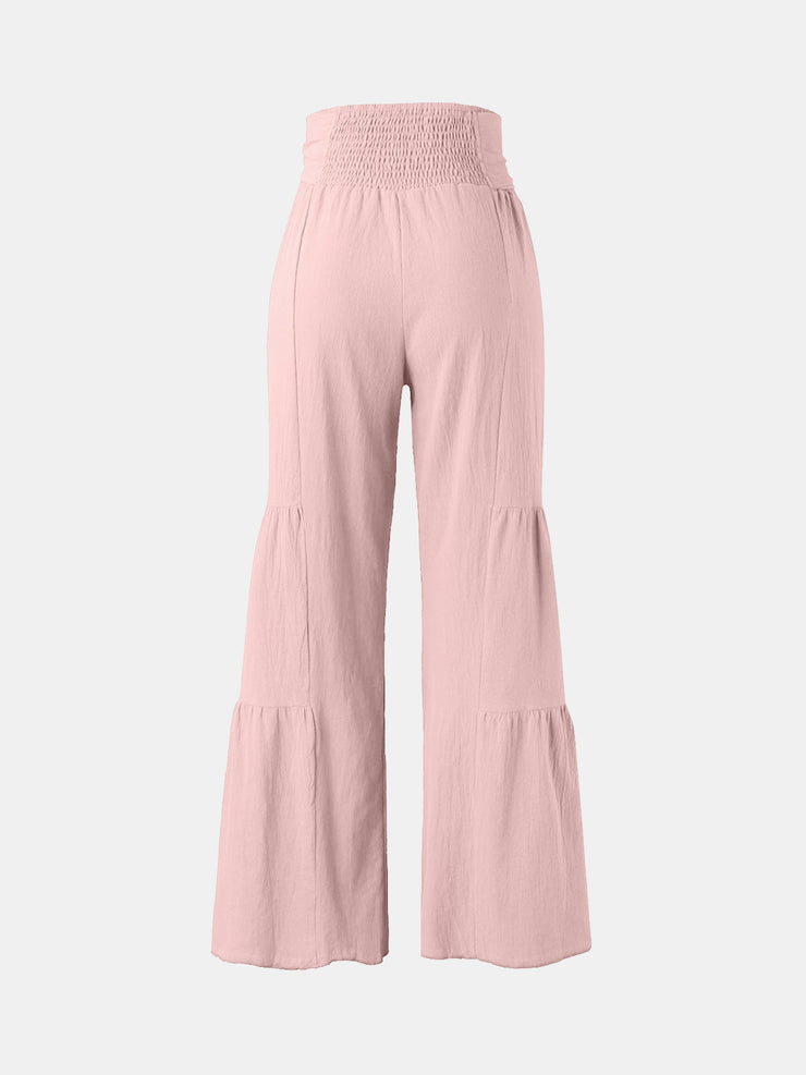 Tied Ruched Wide Leg Pants - Etopikk-fashion boho chic