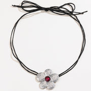 Tied Alloy Rhinestone Flower Shape Necklace - Etopikk-fashion boho chic