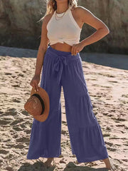 Tied Ruched Wide Leg Pants - Etopikk-fashion boho chic